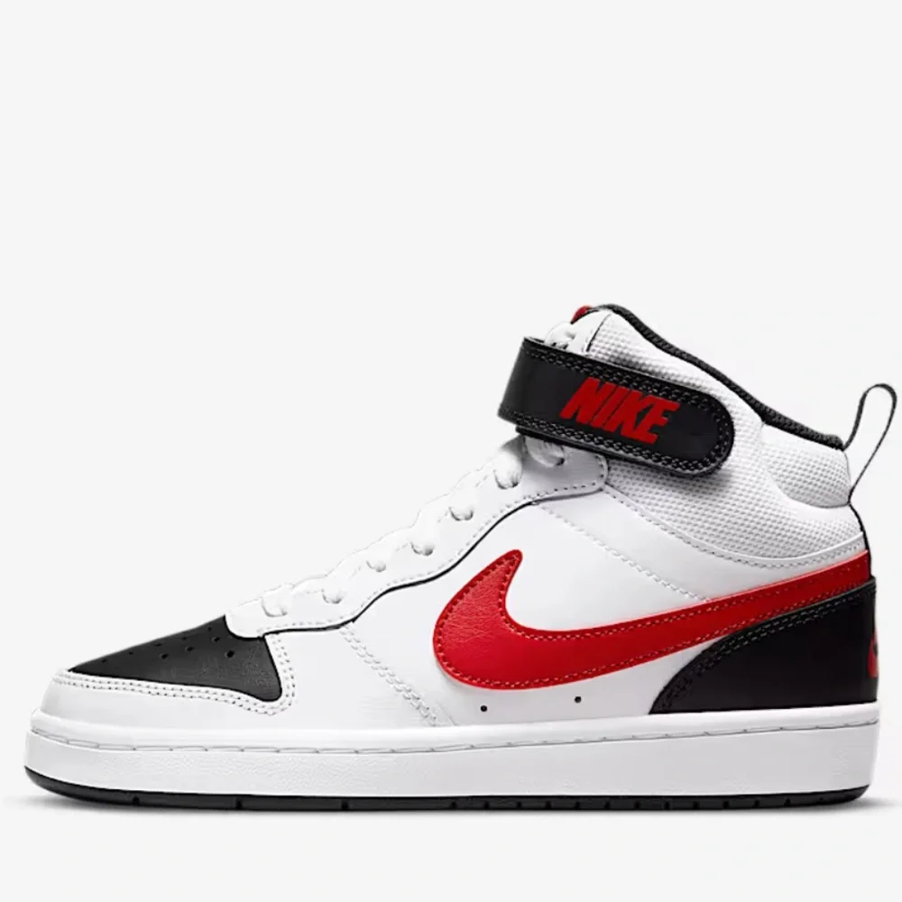 EUC NIKE: Court Borough Mid 2- Red and Black Basketball Sneakers EUC- Size 7Y